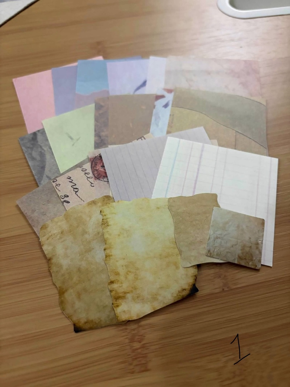 Assorted Vintage Ephemera Paper Pack - Neutral & Pastel Colors